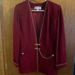 St. John Evening Maroon Knit Blazer